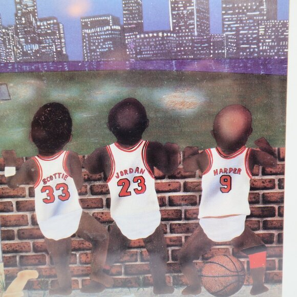 Future Champions Chicago Bulls 1996 Jordan,Pippen,Rodman,Harper,Kerr. By S Dean - Picture 3 of 9